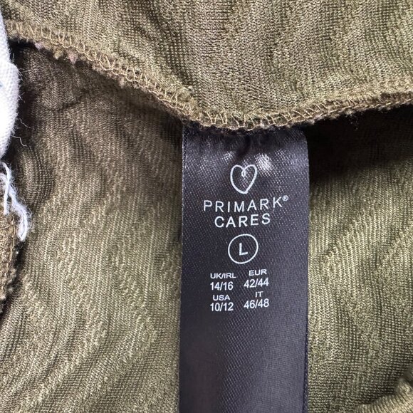 Primark‎ Cares Olive Green Hooded Tracksuit Chevron. Bottom L, Top Oversized 2XL - Picture 11 of 13